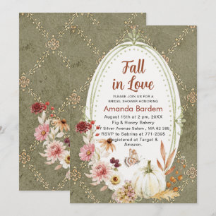 Invitation Fleurs Tombez Amoureux Aquarelle enterrement de