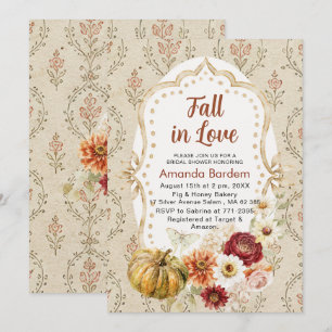 Invitation Fleurs Tombez amoureux Aquarelle enterrement de