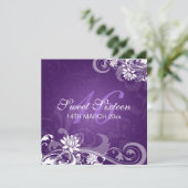 Invitation Fleurs tourbillonnantes de partie de sweet sixteen (Debout devant)