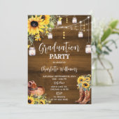 Invitation Fleurs tournesol de la fête de la graduation de l' (Debout devant)