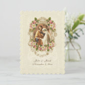 Invitation Fleurs traditionnelles de cerisiers en dentelle Vi (Debout devant)