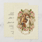 Invitation Fleurs traditionnelles de cerisiers en dentelle Vi (Devant / Derrière)