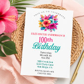 Invitation Fleurs Tropicales 100e Anniversaire