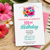 Invitation Fleurs Tropicales 101e Anniversaire