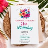 Invitation Fleurs Tropicales 21e Anniversaire