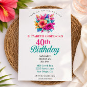 Invitation Fleurs Tropicales 40e Anniversaire