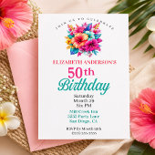 Invitation Fleurs Tropicales 50e Anniversaire