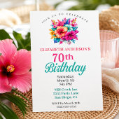 Invitation Fleurs tropicales 70e anniversaire