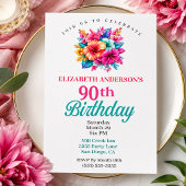 Invitation Fleurs Tropicales 90e Anniversaire