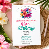 Invitation Fleurs Tropicales 98e Anniversaire