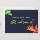 Invitation Fleurs tropicales Coeur Serez-vous ma mariée ? (Devant)