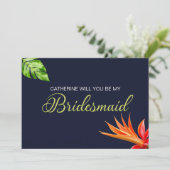 Invitation Fleurs tropicales Coeur Serez-vous ma mariée ? (Debout devant)