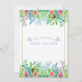 Invitation Fleurs tropicales colorées Accent or (Dos)