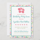 Invitation Fleurs tropicales colorées Anniversaire bohème (Devant)