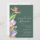 Invitation Fleurs tropicales colorées | Réception de mariage (Devant)