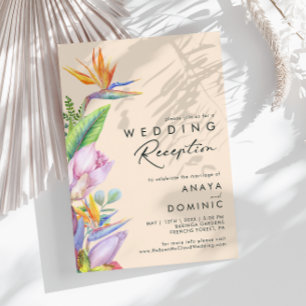 Invitation Fleurs tropicales colorées   Réception de mariage 