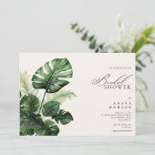 Invitation Fleurs tropicales colorées | Réception de mariage (Debout devant)