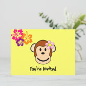 Invitation Fleurs tropicales de singes (Debout devant)