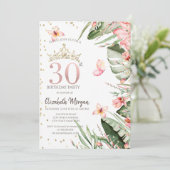 Invitation Fleurs tropicales Diamants Feuille 30e anniversair (Debout devant)