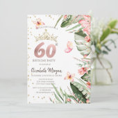 Invitation Fleurs tropicales Diamants Feuille 60e anniversair (Debout devant)