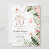 Invitation Fleurs tropicales Diamants Feuille 70e anniversair (Devant)