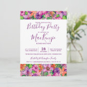 Invitation Fleurs Tropicales Élégantes Chaque année Anniversa (Debout devant)