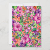 Invitation Fleurs Tropicales Élégantes Chaque année Anniversa (Dos)