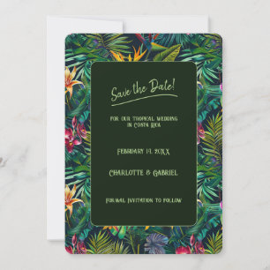 Invitation Fleurs Tropicales Enregistrez la Date 