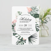 Invitation Fleurs tropicales et beauté Flamant rose rose (Debout devant)