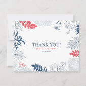 Invitation Fleurs tropicales et cadre feuille (Devant)