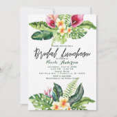 Invitation Fleurs tropicales et déjeuner Feuille floral (Devant)