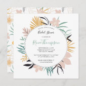 Invitation Fleurs tropicales et Fête des mariées Feuille (Devant / Derrière)