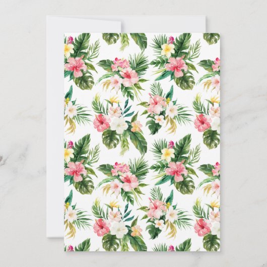 Invitation Fleurs Tropicales et Feuillage d'Été Douce 16ème A (Dos)