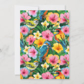 Invitation Fleurs tropicales et oiseaux couleurs vives annive (Dos)