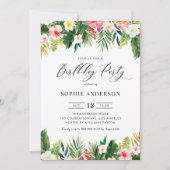 Invitation Fleurs tropicales et verdure Anniversaire d'été (Devant)