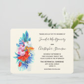 Invitation Fleurs tropicales exotiques - Mariage rose et aqua (Debout devant)