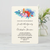 Invitation Fleurs tropicales exotiques - Mariage rose et aqua (Debout devant)