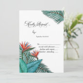 Invitation Fleurs tropicales exotiques RSVP (Debout devant)