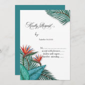 Invitation Fleurs tropicales exotiques RSVP (Devant / Derrière)