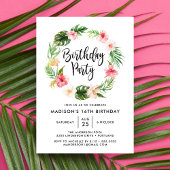 Invitation Fleurs tropicales fête d'anniversaire