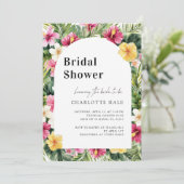 Invitation Fleurs tropicales Fête des mariées colorée (Debout devant)