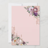 Invitation Fleurs tropicales Lèvres Brunch rose & Bubbly (Dos)