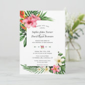 Invitation Fleurs tropicales luxuriantes Mariage en fleurs (Debout devant)