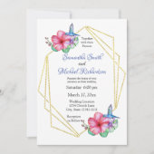 Invitation Fleurs tropicales Mariage de colibris (Devant)