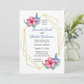 Invitation Fleurs tropicales Mariage de colibris (Debout devant)