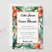 Invitation Fleurs tropicales Mariage exotique (Devant)