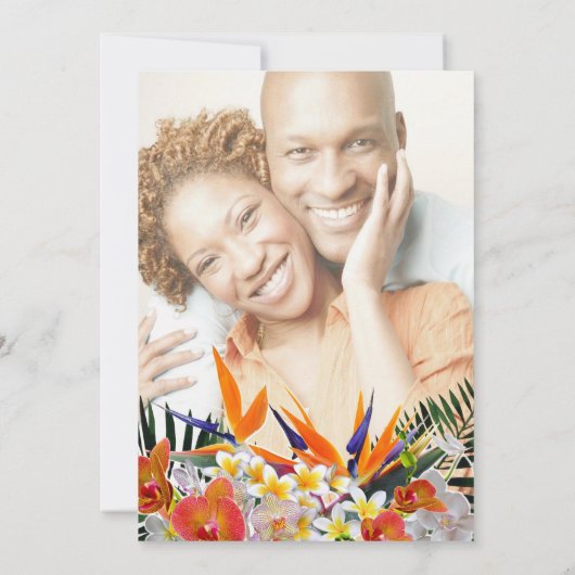 Invitation Fleurs tropicales Palm Feuille Moderne Chic Mariag (Dos)