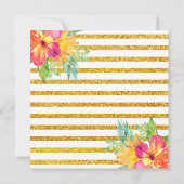 Invitation Fleurs tropicales Piscine Fête Anniversaire (Dos)