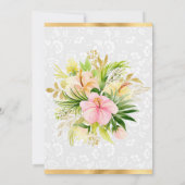 Invitation Fleurs tropicales roses Fête des mariées à huile d (Dos)