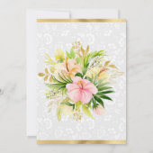 Invitation Fleurs tropicales roses Gold Foil Sweet 16 (Dos)